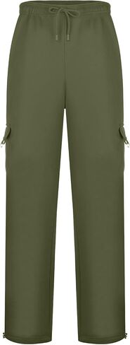 Cargo Sweatpants for Men,Mens Baggy Plus Size Drawstring Wide Leg Sweatpants Open Bottom Joggers Pant with Multi Pockets in Saudi Arabia