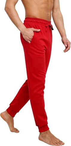 Mens Sweatpants Joggers Tapered Leg Elastic Waist Drawstring with Pockets Casual Athletic Lounge Workout Sweat Pants in Saudi Arabia