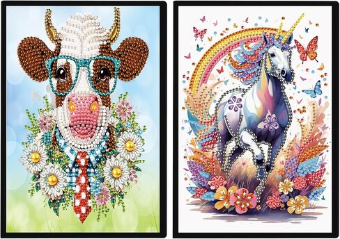 JISHSHAY 2 Pcs A5 Diamond Painting Notebook Dragon Seahorse Diamond Art Journal with Leather Cover Special Shaped Rhinestone Adult Craft Kits Sketch Book Drawing Book in Saudi Arabia