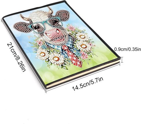 JISHSHAY 2 Pcs A5 Diamond Painting Notebook Dragon Seahorse Diamond Art Journal with Leather Cover Special Shaped Rhinestone Adult Craft Kits Sketch Book Drawing Book in Saudi Arabia