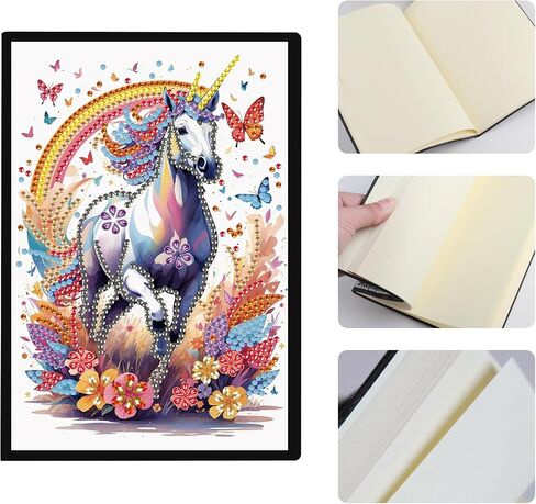 JISHSHAY 2 Pcs A5 Diamond Painting Notebook Dragon Seahorse Diamond Art Journal with Leather Cover Special Shaped Rhinestone Adult Craft Kits Sketch Book Drawing Book in Saudi Arabia