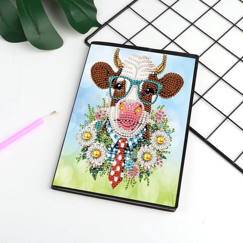 JISHSHAY 2 Pcs A5 Diamond Painting Notebook Dragon Seahorse Diamond Art Journal with Leather Cover Special Shaped Rhinestone Adult Craft Kits Sketch Book Drawing Book in Saudi Arabia