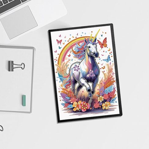 JISHSHAY 2 Pcs A5 Diamond Painting Notebook Dragon Seahorse Diamond Art Journal with Leather Cover Special Shaped Rhinestone Adult Craft Kits Sketch Book Drawing Book in Saudi Arabia