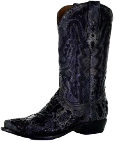 CORRAL Men's Exotic Alligator Inlay Western Boot Broad Square Toe Brown 9.5 D in Saudi Arabia