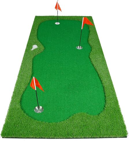 Golf Putting Green, Large Putting Green Mat for Indoor Outdoor, Professional Golf Practice Putt Mat with Movable Cup/Slope Pad in Saudi Arabia