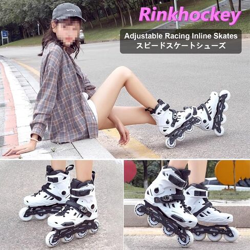 Adjustable Racing Inline Skates for Adult Single Row Roller Blades Lightweight VProfessional Racing Rollerblades Beginner Outdoor Sports Fitness Men Women in Saudi Arabia