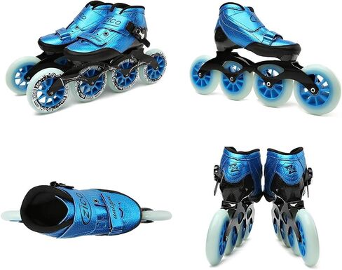 Inline Speed Skates for Adults, 4 X 90-110 Mm Wheels Professional Single Row Adjustable Lightweight Racing Skates for Beginners and Teens Fitness Skating Roller Skates Unisex in Saudi Arabia