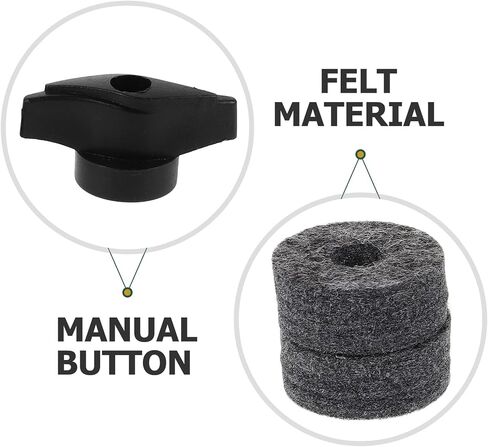 VICASKY 2PCS Plastic Cymbal Stand Sleeves with Felt Pads and Screw Hand Knob Easy Installation Drum Stand Accessories Compatible with Crash Splash Ride Cymbals for Percussion Random Color in Saudi Arabia