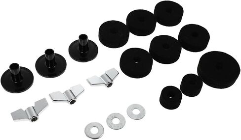 LIFKOME 18pcs Drum Kit Felt Pads Set Black Drum Set Accessories Cymbal Protection Pads Anti-slip Felt for Percussionists in Saudi Arabia