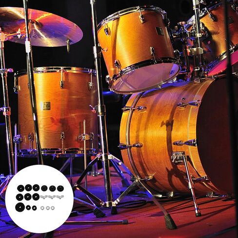 LIFKOME 18pcs Drum Kit Felt Pads Set Black Drum Set Accessories Cymbal Protection Pads Anti-slip Felt for Percussionists in Saudi Arabia