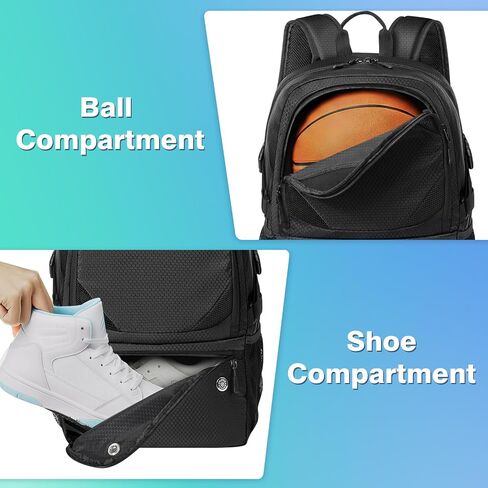 Basketball Bag Backpack with Ball & Shoes Compartment for Soccer Ball Volleyball Football, Large Sports Bag Backpack in Saudi Arabia