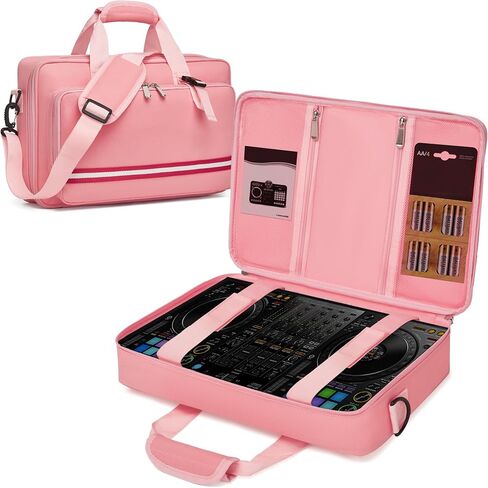 DJ Controller Case Soft Pated Carriyng Bage متوافق مع DDJ 200 / FLX2 / WEGO3 / AKAI MK3 / MASCHINE MIKRO MK3 / DJ Control INPULSE 200 / Starlight / Party Mix 2 / DJ2GO2 Touch (Pink) in Saudi Arabia