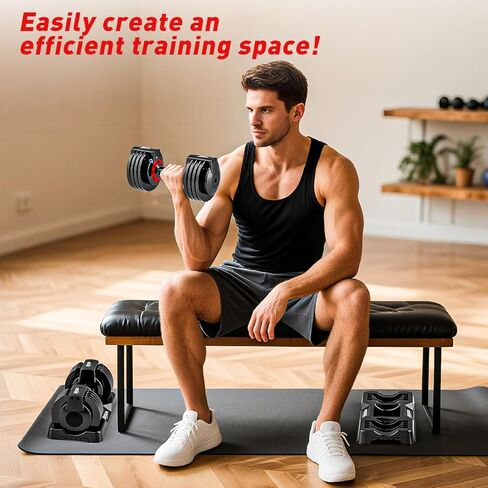 25/55lbs Adjustable Dumbbells Set, Dumbbells with Anti-Slip Metal Handle for Exercise & Fitness Fast Adjust Weight for Full Body Workout Fitness in Saudi Arabia
