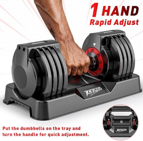 25/55lbs Adjustable Dumbbells Set, Dumbbells with Anti-Slip Metal Handle for Exercise & Fitness Fast Adjust Weight for Full Body Workout Fitness in Saudi Arabia
