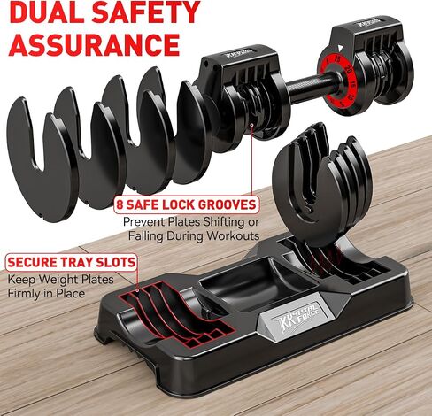 25/55lbs Adjustable Dumbbells Set, Dumbbells with Anti-Slip Metal Handle for Exercise & Fitness Fast Adjust Weight for Full Body Workout Fitness in Saudi Arabia