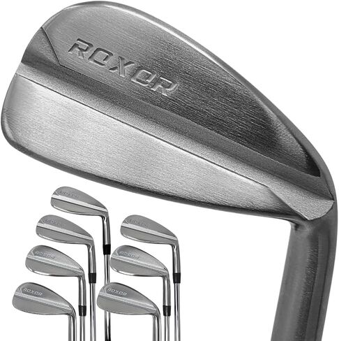RXR - Tall +1 Inch - Golf Full Iron Sets for Men - Steel Stiff Shaft - 4,5,6,7,8,9 Pitching Wedge - Right Handed - New Superior Golf Club Iron Set Blades - Longer Length for Taller Golfers in Saudi Arabia