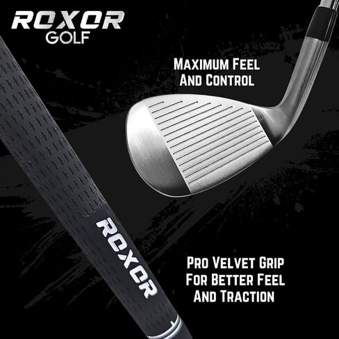 RXR - Tall +1 Inch - Golf Full Iron Sets for Men - Steel Stiff Shaft - 4,5,6,7,8,9 Pitching Wedge - Right Handed - New Superior Golf Club Iron Set Blades - Longer Length for Taller Golfers in Saudi Arabia