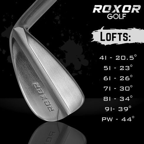 RXR - Tall +1 Inch - Golf Full Iron Sets for Men - Steel Stiff Shaft - 4,5,6,7,8,9 Pitching Wedge - Right Handed - New Superior Golf Club Iron Set Blades - Longer Length for Taller Golfers in Saudi Arabia