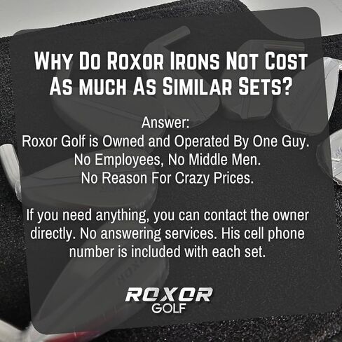 RXR - Tall +1 Inch - Golf Full Iron Sets for Men - Steel Stiff Shaft - 4,5,6,7,8,9 Pitching Wedge - Right Handed - New Superior Golf Club Iron Set Blades - Longer Length for Taller Golfers in Saudi Arabia