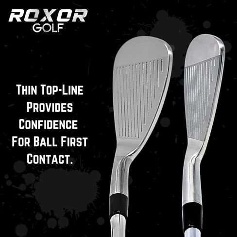 RXR - Tall +1 Inch - Golf Full Iron Sets for Men - Steel Stiff Shaft - 4,5,6,7,8,9 Pitching Wedge - Right Handed - New Superior Golf Club Iron Set Blades - Longer Length for Taller Golfers in Saudi Arabia