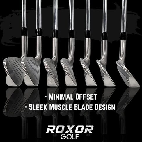 RXR - Tall +1 Inch - Golf Full Iron Sets for Men - Steel Stiff Shaft - 4,5,6,7,8,9 Pitching Wedge - Right Handed - New Superior Golf Club Iron Set Blades - Longer Length for Taller Golfers in Saudi Arabia