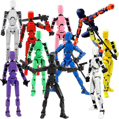 T13 Action Figure Set, 10PCS Robot Action Figure 3D Printed Toys Lucky Titan 13 Action Figure with Multiple Accessories, Dummy 13 Multi-Jointed Movable, Gifts for boys and girls (Requires Assembly) in Saudi Arabia