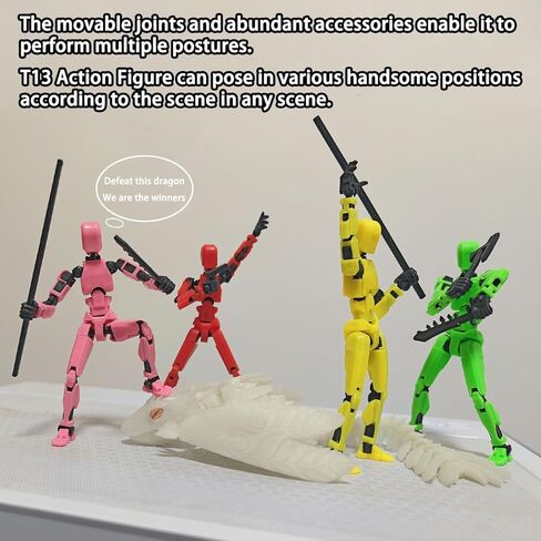 T13 Action Figure Set, 10PCS Robot Action Figure 3D Printed Toys Lucky Titan 13 Action Figure with Multiple Accessories, Dummy 13 Multi-Jointed Movable, Gifts for boys and girls (Requires Assembly) in Saudi Arabia