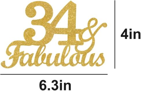 64 & Fabulous Cake Toppers Gold Glitter ، Happy 64th Cake Topper Heaits to 64 year bay decoration ، أربعة وستين وأزخرفة كعكة رائعة لعيد الميلاد السادس عشر حفلة in Kuwait