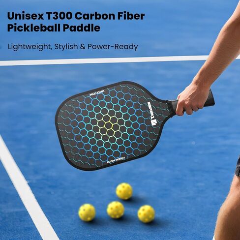 مجاذيف Toovem Max T2 Pink Pickleball للنساء - T300 Carbon Carbon Lightweight Dracket ، تصميم لطيف ، قبضة راحة ، بقعة حلوة كبيرة ، حقيبة و 4 كرات وردية - هدايا مثالية للمجلس للنساء in Kuwait