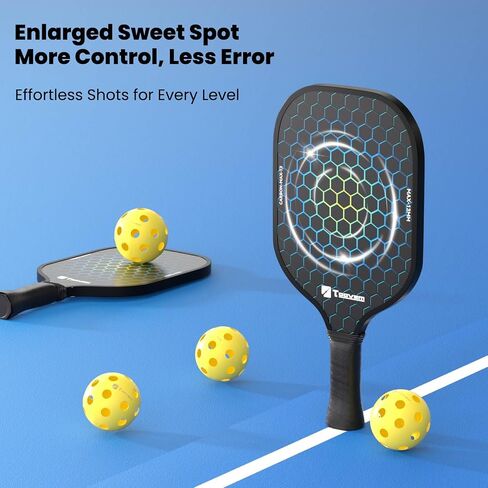 مجاذيف Toovem Max T2 Pink Pickleball للنساء - T300 Carbon Carbon Lightweight Dracket ، تصميم لطيف ، قبضة راحة ، بقعة حلوة كبيرة ، حقيبة و 4 كرات وردية - هدايا مثالية للمجلس للنساء in Kuwait