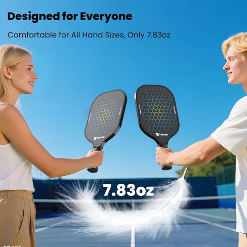 مجاذيف Toovem Max T2 Pink Pickleball للنساء - T300 Carbon Carbon Lightweight Dracket ، تصميم لطيف ، قبضة راحة ، بقعة حلوة كبيرة ، حقيبة و 4 كرات وردية - هدايا مثالية للمجلس للنساء in Kuwait