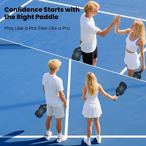 مجاذيف Toovem Max T2 Pink Pickleball للنساء - T300 Carbon Carbon Lightweight Dracket ، تصميم لطيف ، قبضة راحة ، بقعة حلوة كبيرة ، حقيبة و 4 كرات وردية - هدايا مثالية للمجلس للنساء in Kuwait