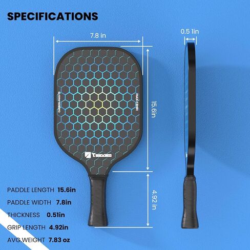 مجاذيف Toovem Max T2 Pink Pickleball للنساء - T300 Carbon Carbon Lightweight Dracket ، تصميم لطيف ، قبضة راحة ، بقعة حلوة كبيرة ، حقيبة و 4 كرات وردية - هدايا مثالية للمجلس للنساء in Kuwait