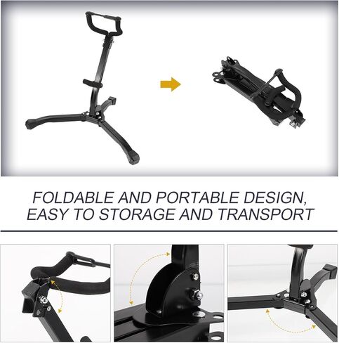 حامل ساكسفون قابل للطي من TIDTALEO حامل ثلاثي القوائم خفيف الوزن لأدوات ألتو وتينور، تصميم مريح محمول، سهل التخزين والنقل in Kuwait
