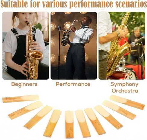 10 قطع من قصب ألتو ساكس، 7 × 1.6 سم من قصب الساكسفون الطبيعي ملحقات الآلات الموسيقية للساكسفون من أي حجم (القوة 3.0) in Kuwait