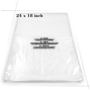 Becko US 18’’ X 24’’ (100 Count) Self Seal Clear Poly Plastic Bags with Suffocation Warning for Shipping, Packaging Clothes, Backpacks, Bedding, Dustproof & Permanent Adhesive