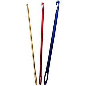Zuoyou 3PCS Aluminum Tunisian Afghan Crochet Hook DIY Knitting Needles Tool with an Eye 2.75/4/6mm