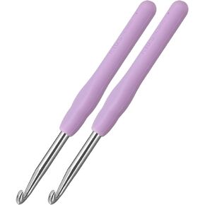 2Pcs 6.0mm Crochet Hooks, Ergonomic Crochet Hook for Arthritis and Beginners, Extra Long, Smooth, Comfortable (Size J / 6.0mm)