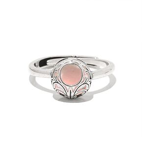 Recycled Antique Pink Depression Glass and Sterling Silver Vintage Lace Adjustable Ring