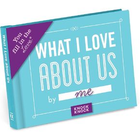 Knock Knock What I Love about Us Fill in the Love Book Fill-in-the-Blank Gift Journal, 4.5 x 3.25-inches