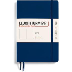 LEUCHTTURM1917 - دفتر ملاحظات متوسط ​​الحجم مقاس A5 (أسود) - 123 صفحة مرقمة