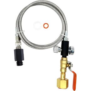 Soda Maker Adapter Hose Kit with Flow Control Ball Valve and 60inch Stainless Steel Hose,Carbonated Water Machine Co2 Tank Adapter Compatible with Jet One Touch Fizzi Aqua Fizz Blue Cylinder