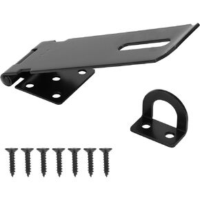 YONSIN 3" Door Padlock Safety Hasp Latch, Door Hasp Clasp Lock Gate Shed Hasp Latch Lock for Door Window Cabinet Pet Cage Toolbox Shed Fence, 304 Stainless Steel, Matte Black Finish, 1 Pack