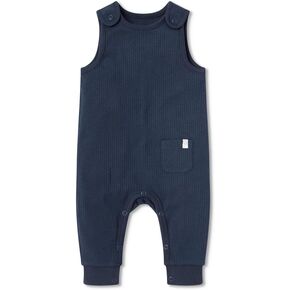 MORI Baby Unisex Ribbed Overalls with Shoulder Snaps and Pocket - Elastic Ankle Cuffs - One Piece Jumpsuit for Boys and Girls