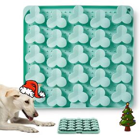 Silicone Dog Mat with Suction Cups, Slow Feeder Dog Bowl for Dry and Wet Food, Dog Enrichment for All Breed Dogs, Green