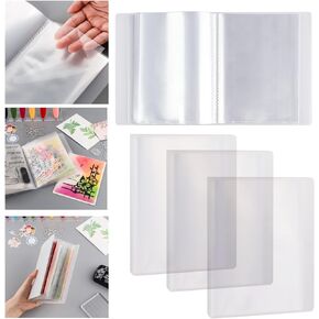 40 Pages A6 Clear Stamps Storage Embossing Folder Storage Photo Storage Album Seal Bags Storage Keeper Cards Folder Storage Bag for DIY Scrapbooking Arts Crafts Collecting Bags