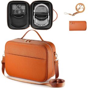 Fourmor Leather Carrying case for Apple Vision Pro - Hard Shell Protection for Apple Vision Pro Accessories，Suitable for Travel and Home Storage，VR Waterproof，Comes with a Power Bank Storage Bag.