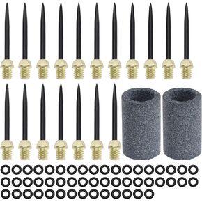 The Lord of the Tools 18PCS Dart Tips Steel & 50PCS Dart Rubber Rings & 2PCS Dart Sharpeners 2BA Thread Dart Equipment Accessories for Soft/Steel Tip Darts