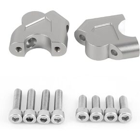 Acouto Motorcycle Handlebar Riser Adapters,CNC Aluminum Handlebar Riser Clamp Height Up Adapters for R1200GS LC ADV 14-18(Silver)