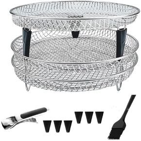 Air Fryer Accessories，Upgrade Air Fryer Rack-Air Fryer Three Stackable Racks for Gowise Phillips USA Cozyna Ninjia Airfryer,Air Fryer Rack Fit all 4.2QT - 5.8QT air fryer,Oven,Pressure Cooker